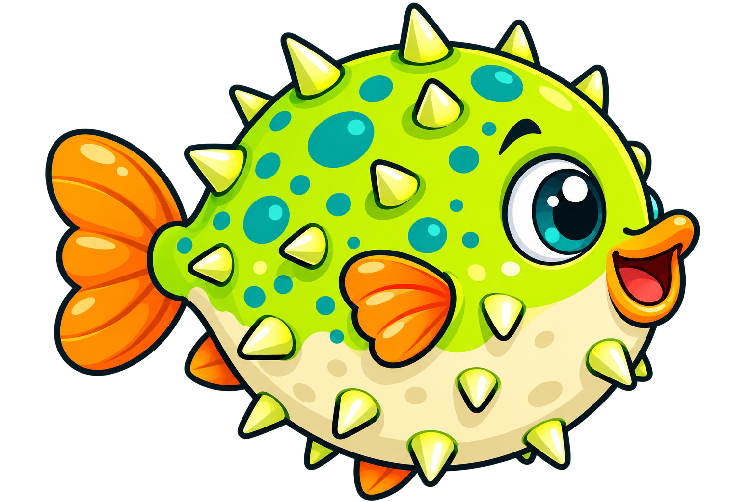 Lime puff fish